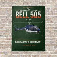 Thumbnail for Bell 505 vertical canvas print - no frame - dark green background