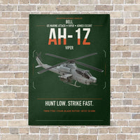 Thumbnail for Bell AH-1Z Viper vertical canvas print - no frame - dark green background