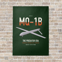 Thumbnail for MQ-1B Predator vertical canvas print - no frame - dark green background