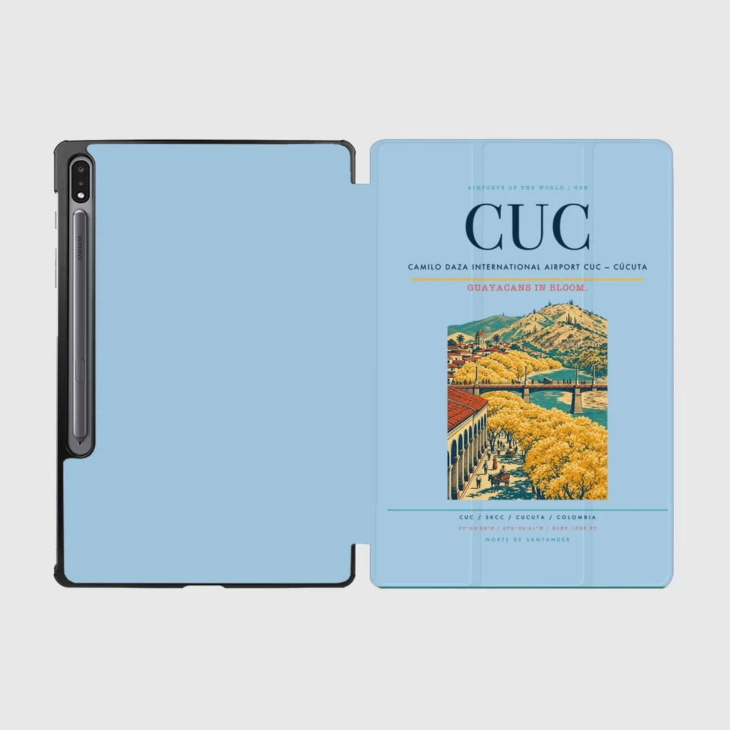 Camilo Daza International Airport (CUC) design on light blue samsung tablet tablet case