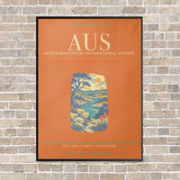 Thumbnail for Austin-Bergstrom International Airport AUS - Canvas Framed - Orange