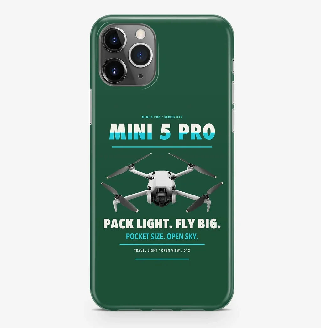 DJI Mini 5 Pro Case ProMax design on dark green iphone case promax