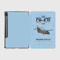 Thumbnail for Boeing CH-47F Chinook design on light blue samsung tablet tablet case