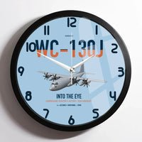 Thumbnail for WC-130J Hurricane Hunter design on light blue framed wall clock