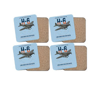 Thumbnail for Heinkel He 111H-6 design on light blue 4 pieces set coaster
