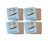 Thumbnail for FJ-4B Fury design on light blue 4 pieces set coaster