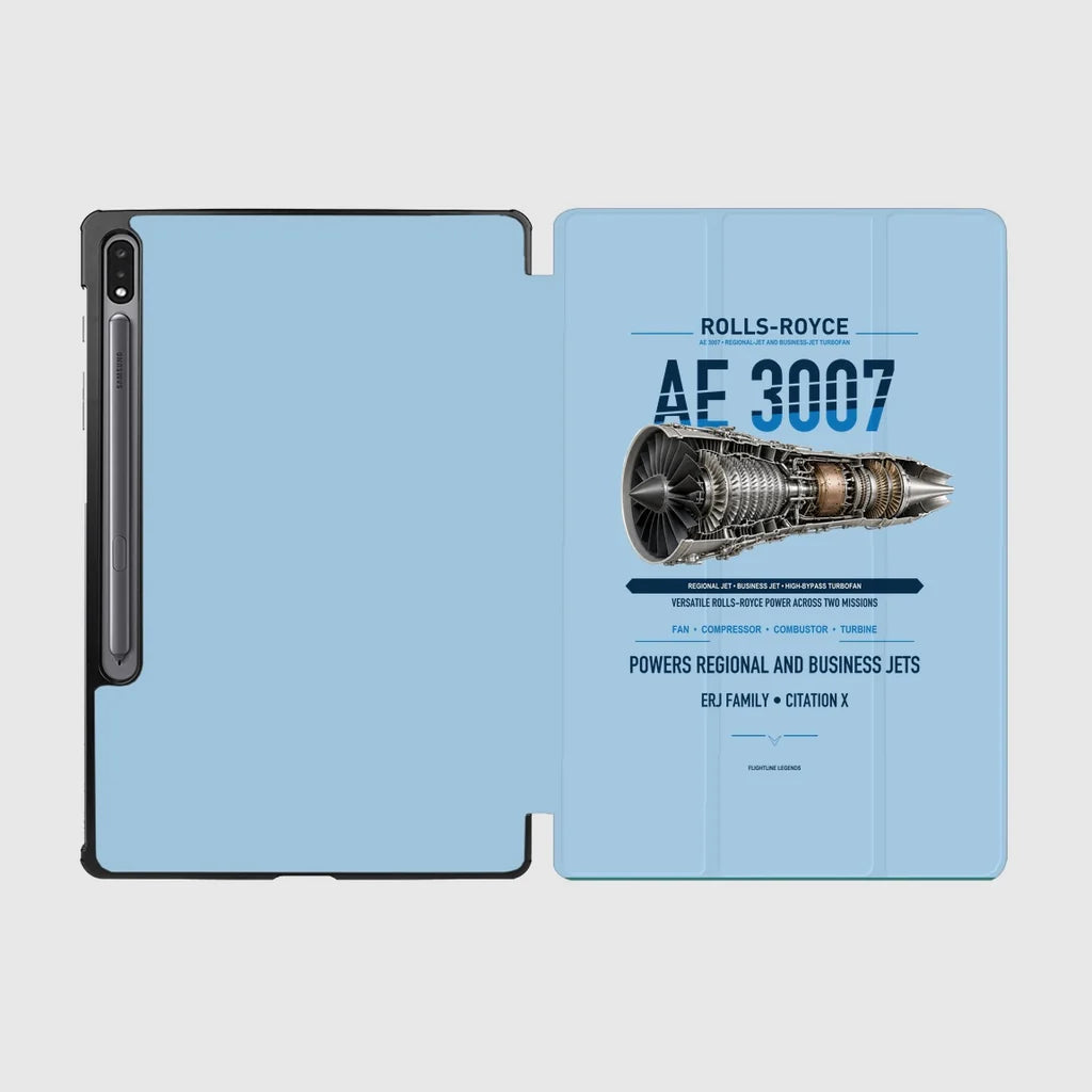AE 3007 design on light blue samsung tablet tablet case