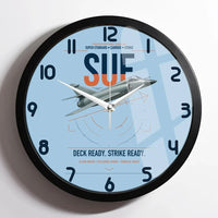 Thumbnail for Dassault Super Étendard design on light blue framed wall clock