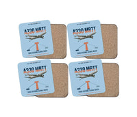 Thumbnail for Airbus A330 MRTT design on light blue 4 pieces set coaster