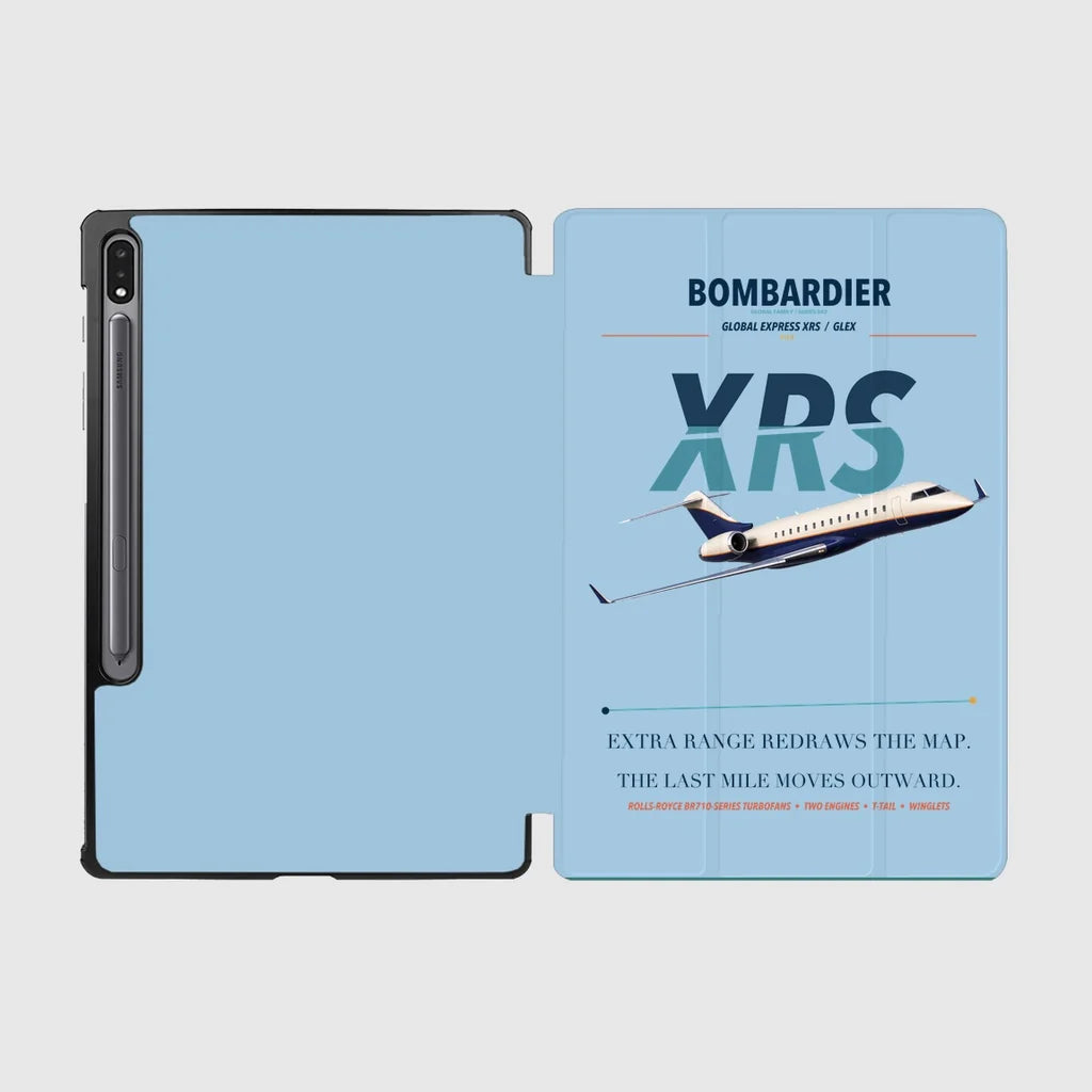 Bombardier Global Express XRS design on light blue samsung tablet tablet case