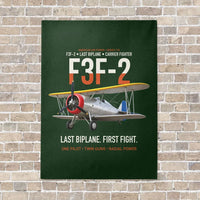 Thumbnail for F3F-2 Last Biplane First Fight vertical canvas print - no frame - dark green background