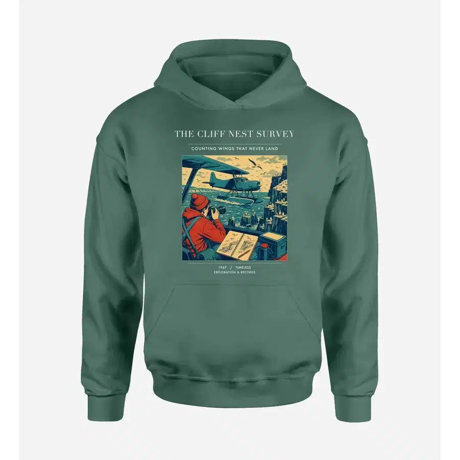 VINTAGE G4363 - The Cliff Nest Survey - Premium Hoodie design on green premium