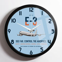 Thumbnail for E-3 Sentry AWACS design on light blue framed wall clock