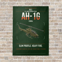 Thumbnail for Bell AH-1G Cobra vertical canvas print - no frame - dark green background