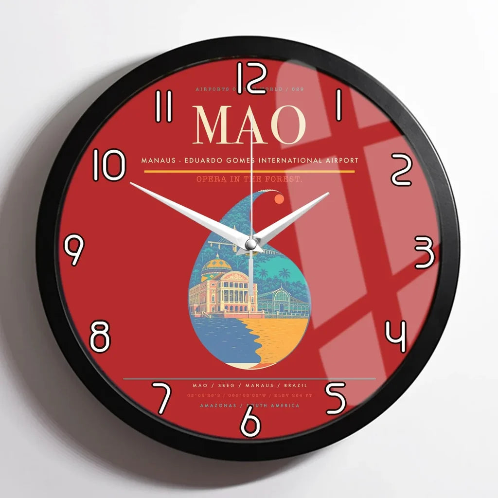 Manaus - Eduardo Gomes International Airport MAO Wall-Clock Framed - Red