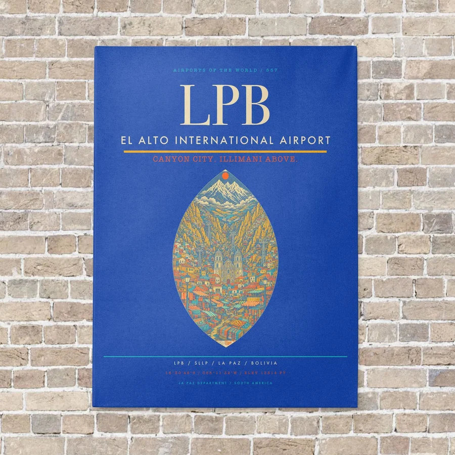 El Alto International Airport LPB - Canvas No Frame - Blue
