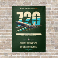 Thumbnail for Boeing 720B vertical canvas print - no frame - dark green background
