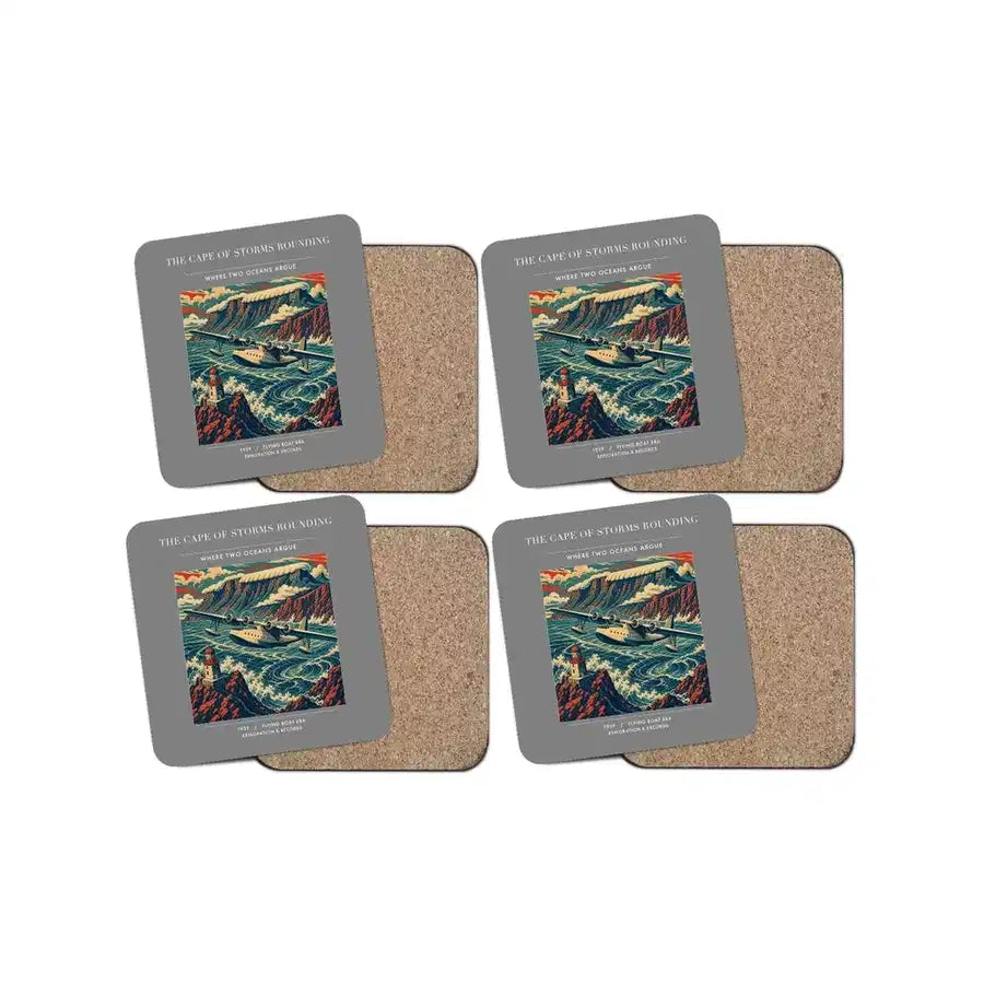 The Cape Of Storms Rounding - Designed Coasters design on gray 4-pieces-set