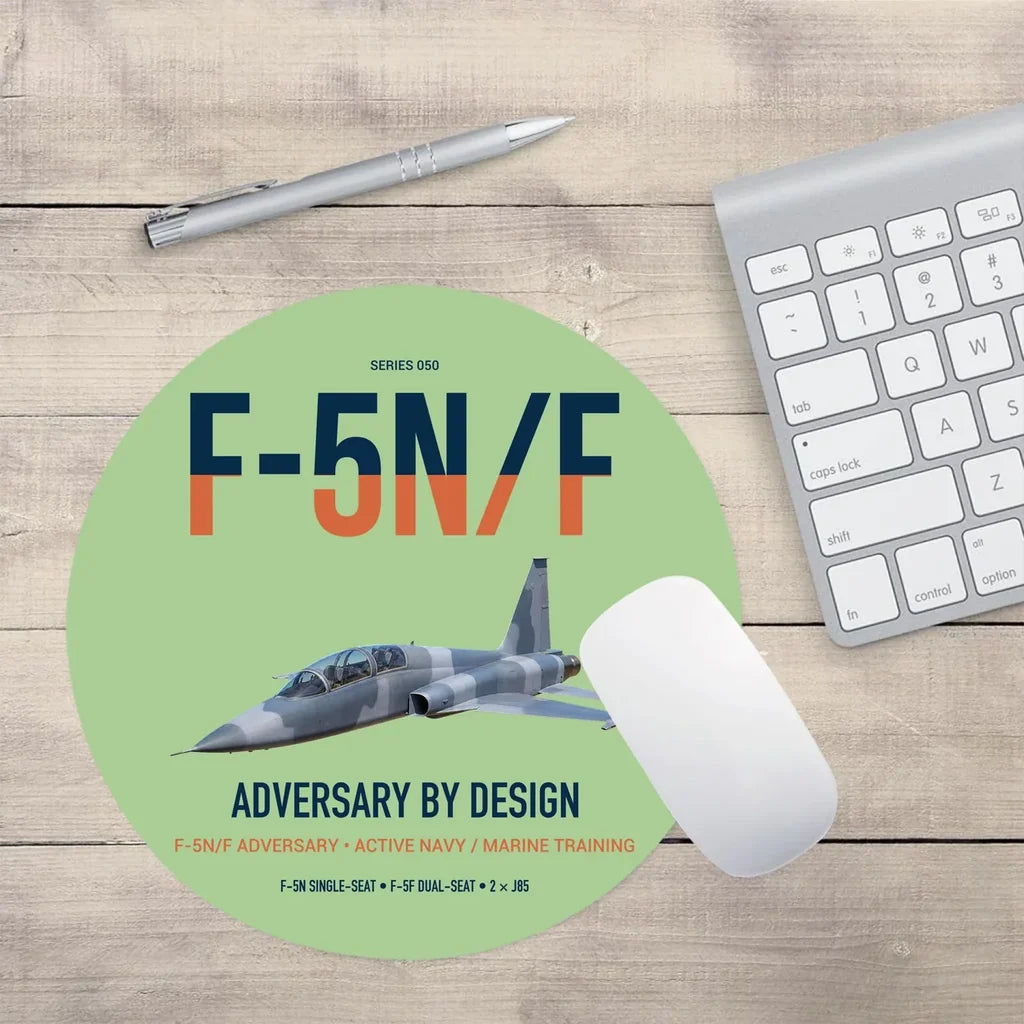 F-5N F Adversary design on light green round mouse pad