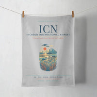Thumbnail for Incheon International Airport (ICN) design on light gray towel