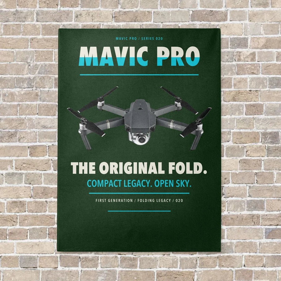 DJI Mavic Pro vertical canvas print - no frame - dark green background