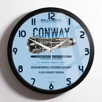Thumbnail for CONWAY design on light blue framed wall clock