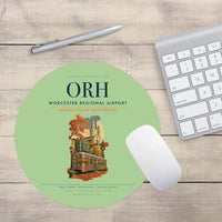 Thumbnail for Worcester Regional Airport (ORH) design on light green round mouse pad