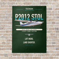 Thumbnail for Tecnam P2012 STOL vertical canvas print - no frame - dark green background
