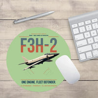Thumbnail for F3H-2 Demon design on light green round mouse pad