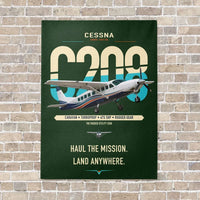 Thumbnail for Cessna 208 Caravan vertical canvas print - no frame - dark green background