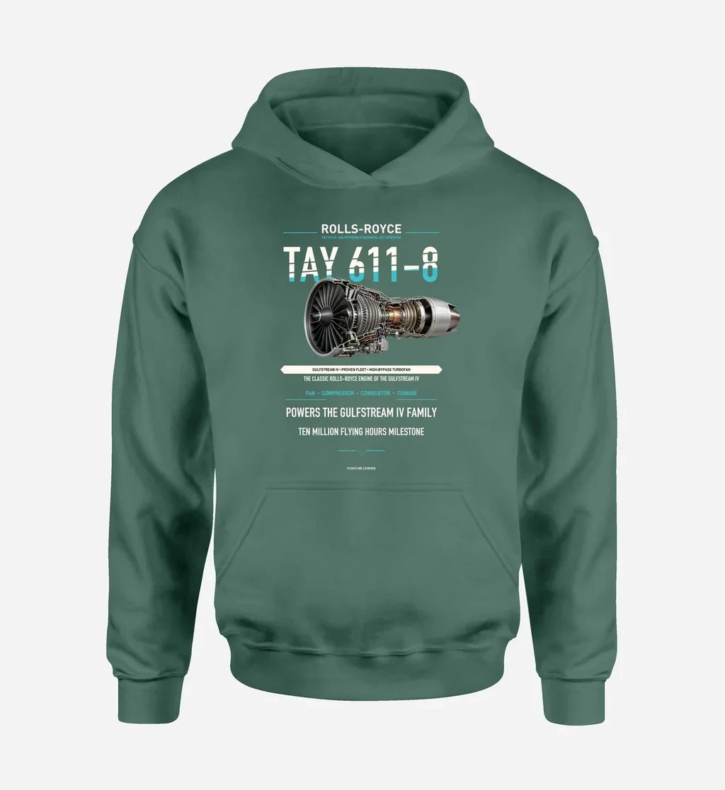 TAY 611-8 design on green hoodie single side