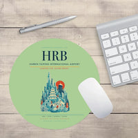 Thumbnail for Harbin Taiping International Airport (HRB) design on light green round mouse pad