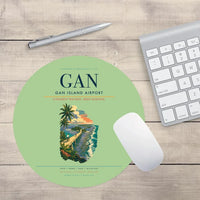 Thumbnail for Gan Island Airport (GAN) design on light green round mouse pad