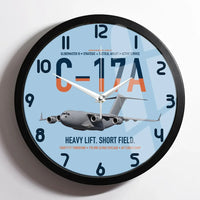 Thumbnail for C-17A Globemaster III design on light blue framed wall clock