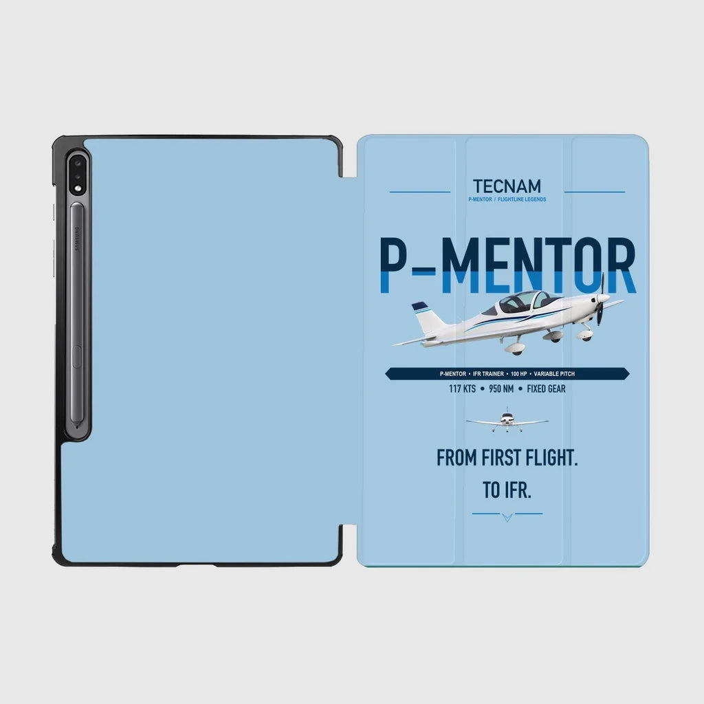 Tecnam P-Mentor design on light blue samsung tablet tablet case