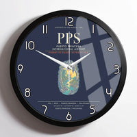 Thumbnail for Puerto Princesa International Airport PPS Wall-Clock Framed - Navy Blue