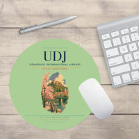 Thumbnail for Uzhhorod International Airport (UDJ) design on light green round mouse pad