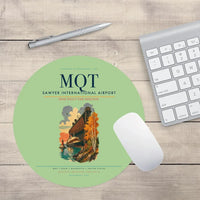 Thumbnail for Sawyer International Airport (MQT) design on light green round mouse pad