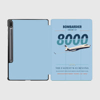 Thumbnail for Bombardier Global 8000 design on light blue samsung tablet tablet case