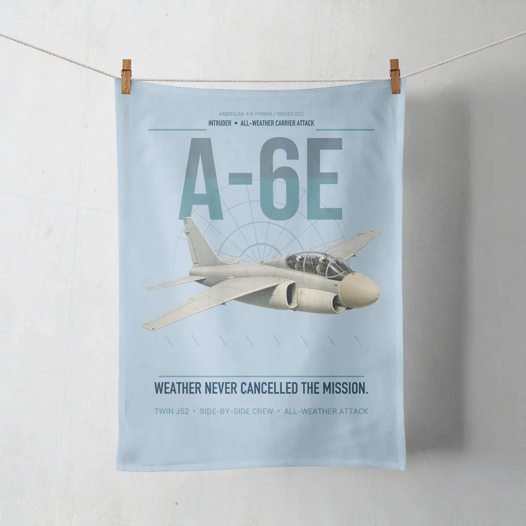 A-6E Intruder design on light blue towel
