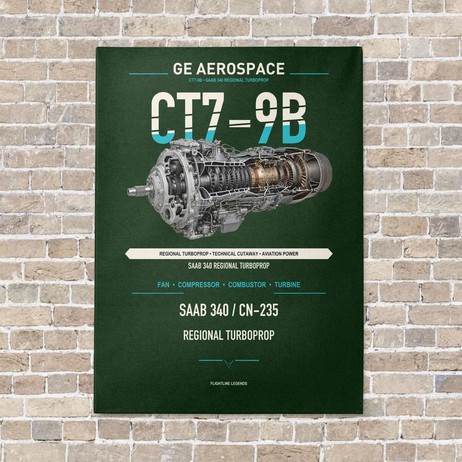 CT7-9B vertical canvas print - no frame - dark green background