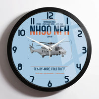 Thumbnail for NHIndustries NH90 NFH Caïman design on light blue framed wall clock