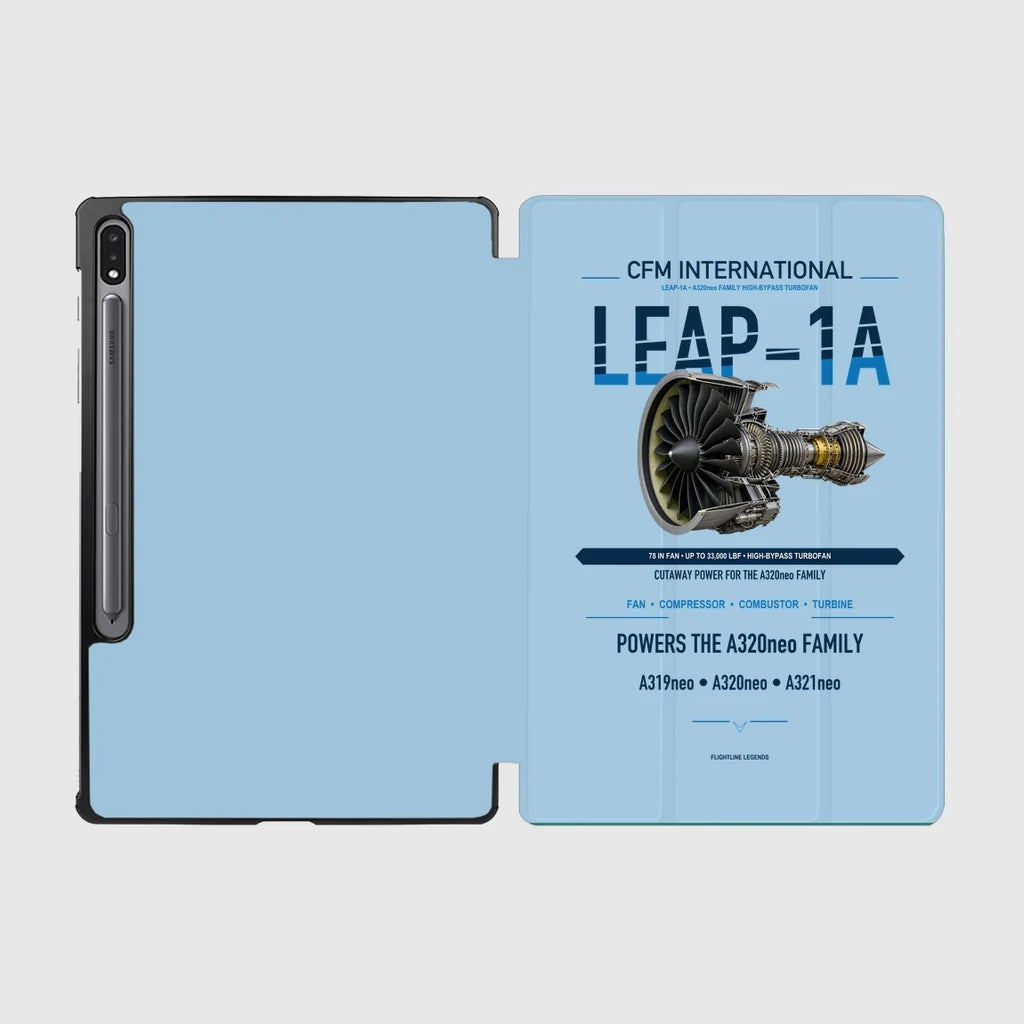 CFM LEAP-1A design on light blue samsung tablet tablet case