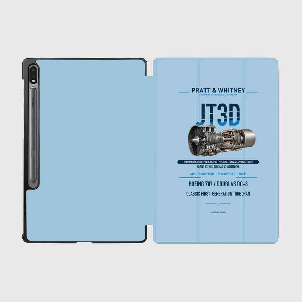JT3D design on light blue samsung tablet tablet case