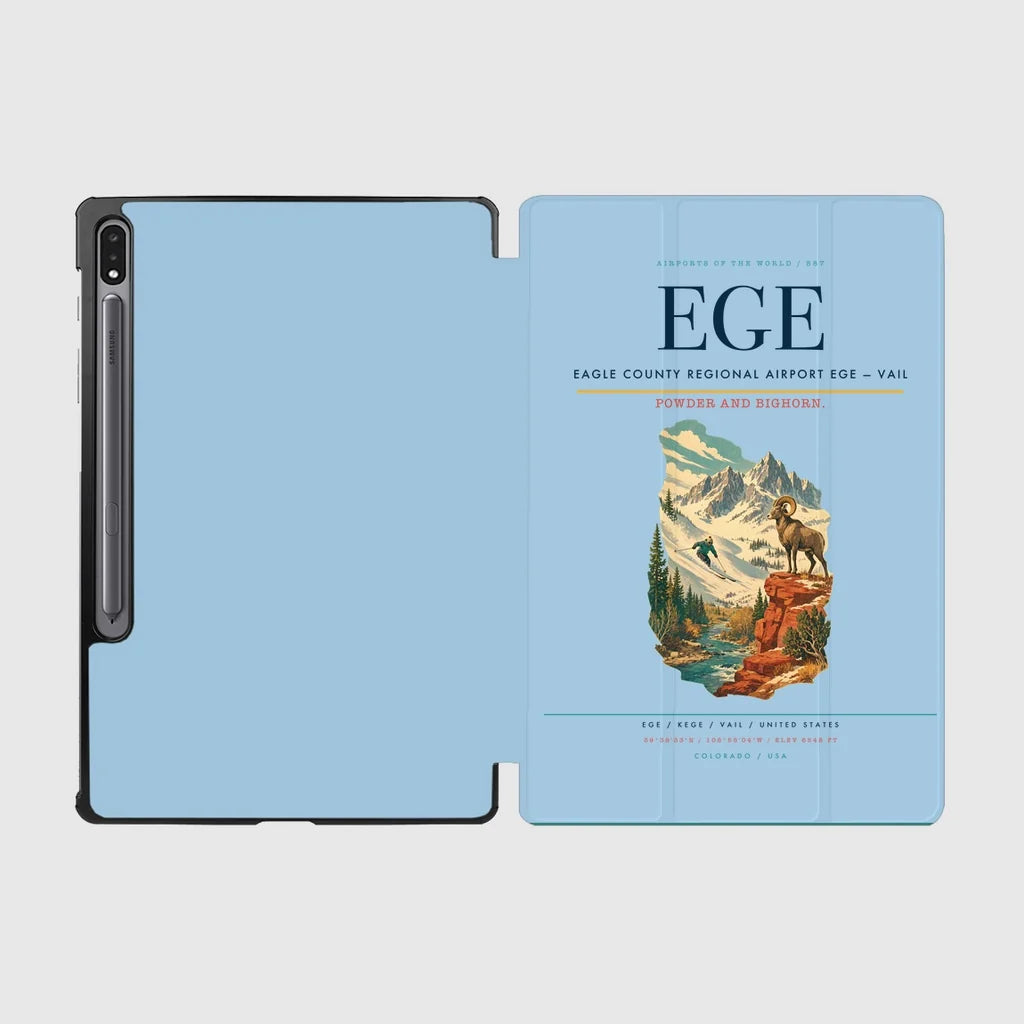 Eagle County Regional Airport (EGE) design on light blue samsung tablet tablet case