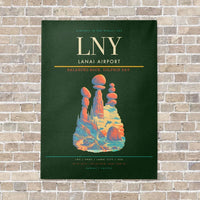 Thumbnail for Lanai Airport LNY vertical canvas print - no frame - dark green background