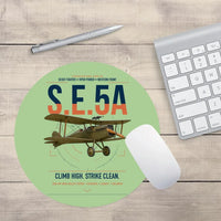 Thumbnail for Royal Aircraft Factory S.E.5a design on light green round mouse pad