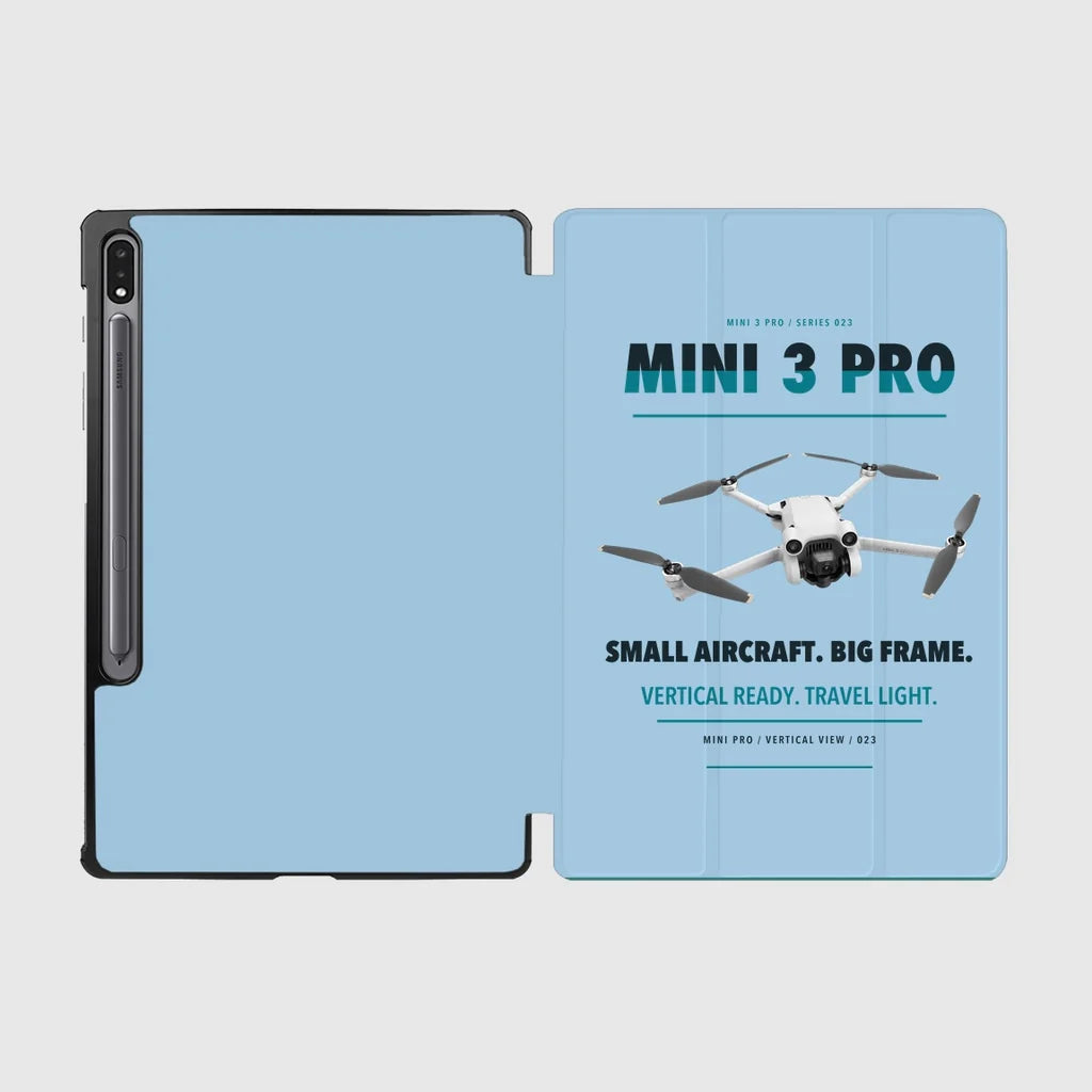 DJI Mini 3 Pro design on light blue samsung tablet tablet case