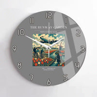 Thumbnail for VINTAGE G4089 - The Runway Garden - Designed Wall Clocks design on gray no-frame