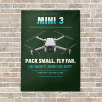Thumbnail for DJI Mini 3 vertical canvas print - no frame - dark green background